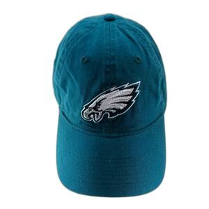 NFL Eagle Adjustable Straps Hat/Cap Hook & Eye Closure Green Embroidered Front.